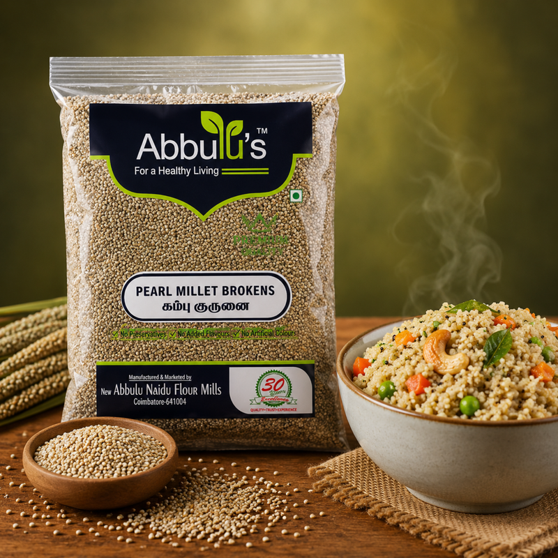 Pearl Millet Broken- Kambu / நாட்டுக்கம்பு குருணை 500 grams